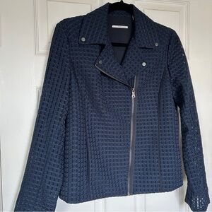 T Tahari navy blue and black jacket, size small